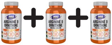 3 x Arginine & Ornithine, 500/250 - 100 caps