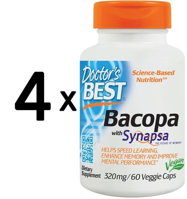 4 x Bacopa with Synapsa, 320mg - 60 vcaps