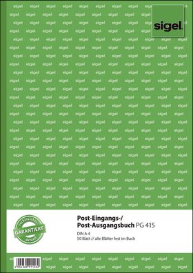 Sigel® PG415 Post-Eingangs-/ Ausgangsbuch - A4, beidseitig bedruckt, 50 Blatt