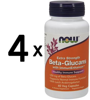 4 x Beta-Glucans with ImmunEnhancer, 250mg - 60 vcaps