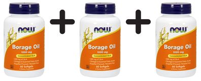 3 x Borage Oil, 1000mg - 60 softgels
