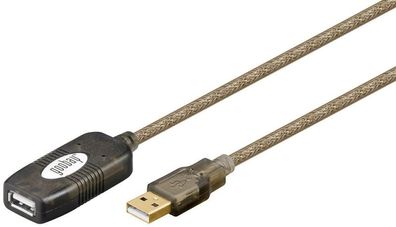 Goobay 68876 Aktives USB 2.0 Verlängerungskabel, Gold, Schwarz, 5 m, Gold-Schwarz ...
