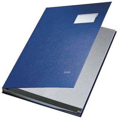 Leitz 5701-01-35 5701 Unterschriftsmappe - 10 Fächer, PP kaschiert, blau