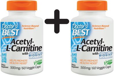 2 x Acetyl L-Carnitine with Biosint Carnitines, 500mg - 60 vcaps