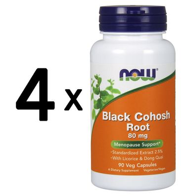 4 x Black Cohosh Root, 80mg - 90 vcaps