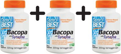 3 x Bacopa with Synapsa, 320mg - 60 vcaps