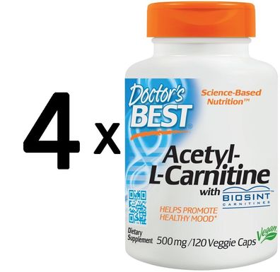 4 x Best Acetyl L-Carnitine, HCI - 120 caps
