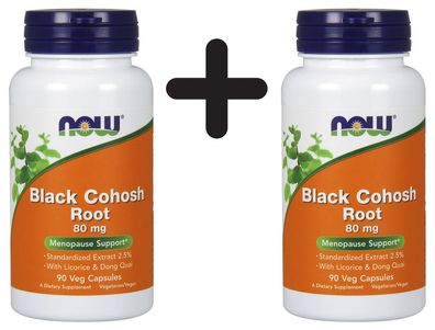 2 x NOW Foods Black Cohosh Root, 80mg - 90 vcaps