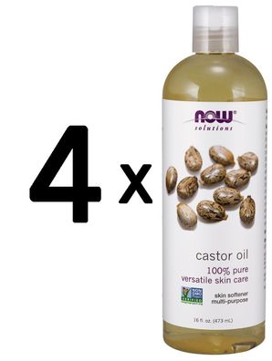 4 x Castor Oil, Liquid - 473 ml.