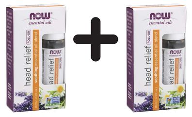 2 x Essential Oil, Head Relief Blend Roll-On - 10 ml.