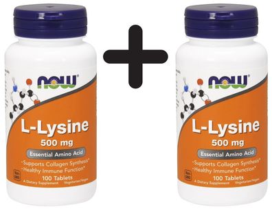 2 x L-Lysine, 500mg - 100 tablets