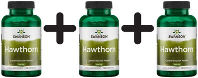 3 x Hawthorn Extract, 250mg - 120 caps