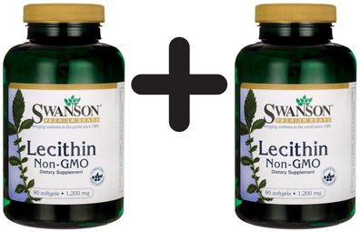 2 x Lecithin Non-GMO, 1200mg - 90 softgels