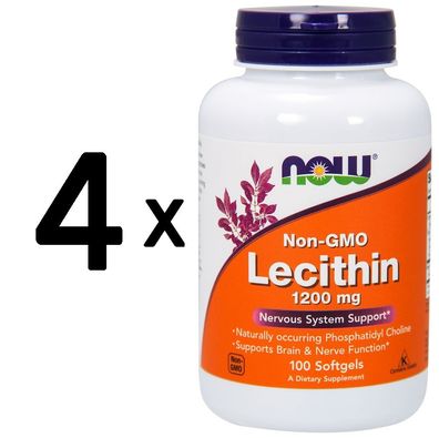 4 x Lecithin, 1200mg Non-GMO - 100 softgels