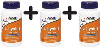 3 x L-Lysine, 500mg - 100 tablets
