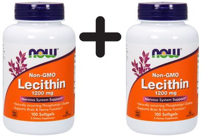 2 x Lecithin, 1200mg Non-GMO - 100 softgels