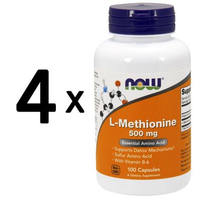 4 x L-Methionine, 500mg - 100 caps