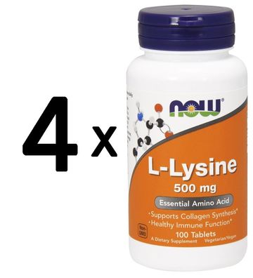 4 x L-Lysine, 500mg - 100 tablets