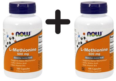 2 x NOW Foods L-Methionine, 500mg - 100 caps