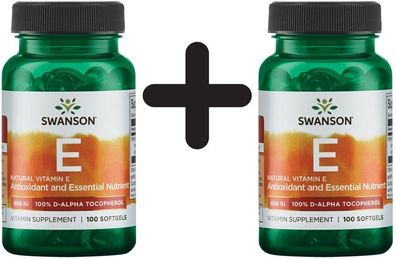 2 x Natural Vitamin E, 400 IU - 100 softgels