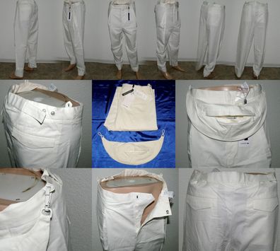 Lacoste HH 2789 4A8 Chino Hose Bauchtasche Cotton Leinen Jeans W 34 42 L34 Weiß