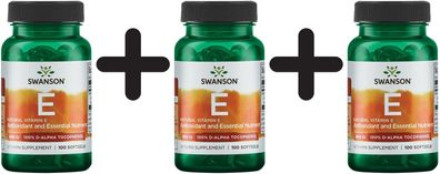 3 x Natural Vitamin E, 400 IU - 100 softgels