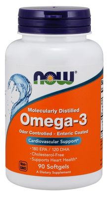 Omega-3 Molecularly Distilled (Odor Controlled - Enteric Coated) - 90 softgels