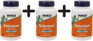 3 x Selenium, 100mcg - 250 tablets