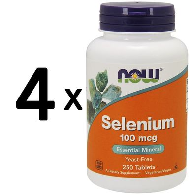 4 x Selenium, 100mcg - 250 tablets