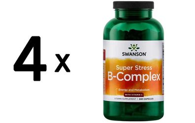 4 x Super Stress B-Complex with Vitamin C - 240 caps