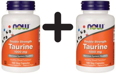 2 x Taurine, 1000mg Double Strength - 100 vcaps