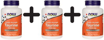 3 x Taurine, 1000mg Double Strength - 100 vcaps