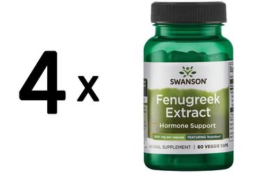 4 x Testofen Fenugreek Extract, 300mg - 60 vcaps