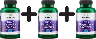 3 x Triple Magnesium Complex, 400mg - 100 caps