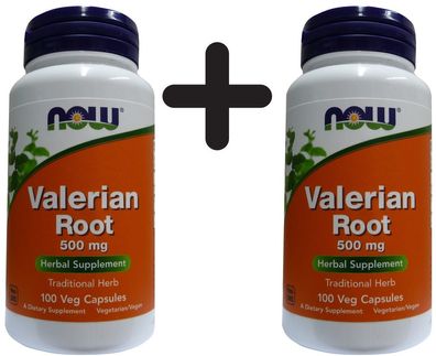 2 x Valerian Root, 500mg - 100 vcaps