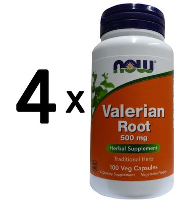 4 x Valerian Root, 500mg - 100 vcaps
