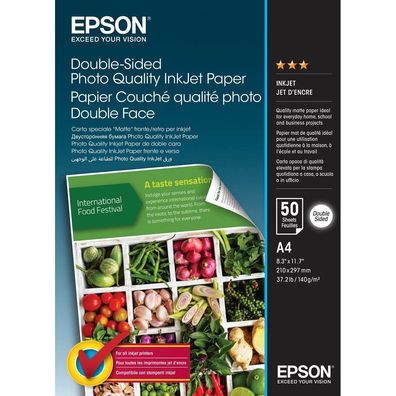 Epson C13S400059 Double-Sided Photo Quality Inkjet Paper A 4 50 Blatt 140 g