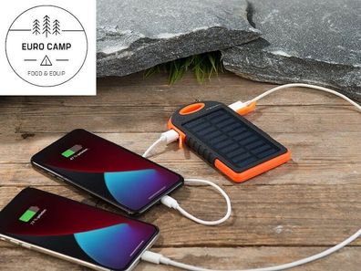 NEU Solar Powerbank + Licht 2x USB für Camping Zelten Angeln Trekking Angeln Survival