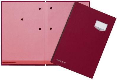Pagna® 24201-01 Unterschriftsmappe DE LUXE - 20 Fächern, A4, Leinen-Einband, rot