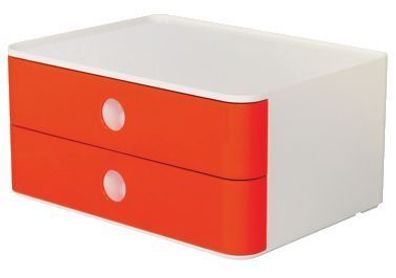 HAN 1120-17 SMART-BOX Allison Schubladenbox - stapelbar, 2 Laden, weiß/ rot