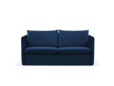 Micadoni 2-Sitzer Samtstoff Sofa mit Bettfunktion Agate | Bezug Royal Blue | Bei...