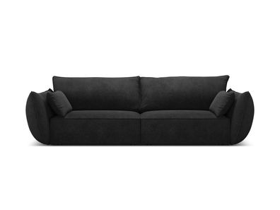 Micadoni 3-Sitzer Sofa Kaelle | Bezug Black | Beinfarbe Black Plas...