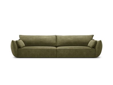 Micadoni 4-Sitzer Sofa Kaelle | Bezug Green | Beinfarbe Black Plas...