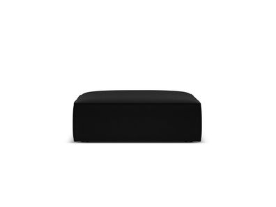 Micadoni Samtstoff Pouf Hocker Kaelle | Bezug Black | Beinfarbe Bl...