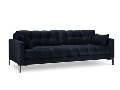 Micadoni 4-Sitzer Samtstoff Sofa Mamaia | Bezug Dark Blue | Beinfarbe ...