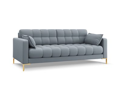 Micadoni 3-Sitzer Sofa Mamaia | Bezug Light Blue | Beinfarbe Gol...