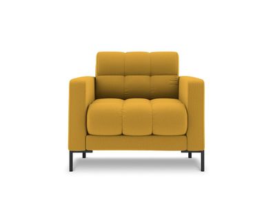 Micadoni Sessel Mamaia | Bezug Yellow | Beinfarbe Black Metal Me...