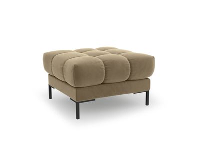 Micadoni Samtstoff Pouf Hocker Mamaia | Bezug Beige | Beinfarbe Black ...