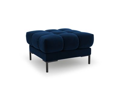 Micadoni Samtstoff Pouf Hocker Mamaia | Bezug Royal Blue | Beinfarbe B...