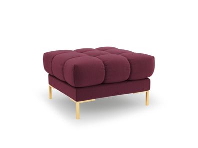 Micadoni Pouf Hocker Mamaia | Bezug Dark Red | Beinfarbe Gold Me...